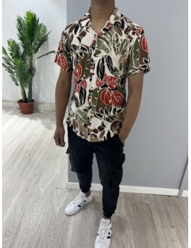 Chemise Homme-manches courtes-imprimé floral