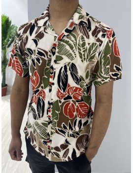 Chemise Homme-manches courtes-imprimé floral