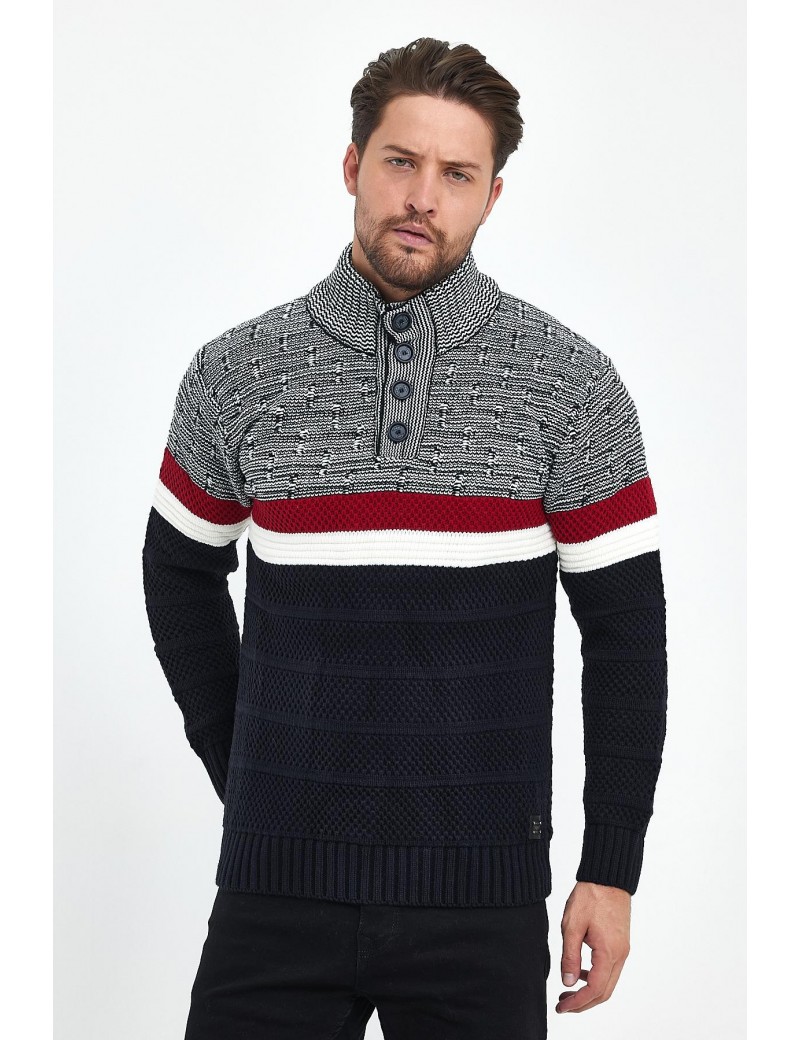 Pulls homme manches longues - couleur bleu marine