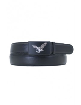 ceinture en croute de cuir noire pour homme - boucle automatique