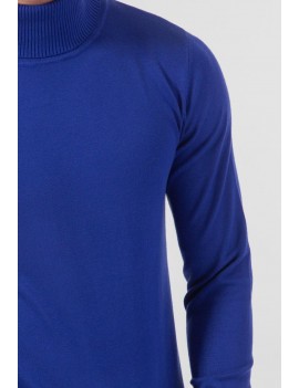 Pull col roulé bleu pour homme