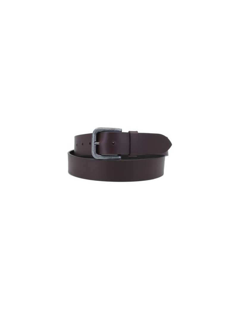 Ceinture en cuir de buffle véritable pleine fleur - marron foncé