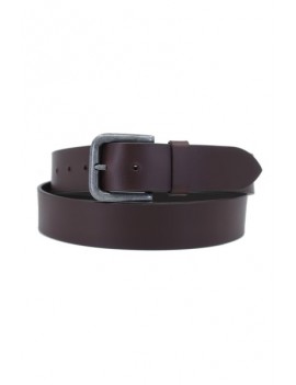 Ceinture en cuir de buffle véritable pleine fleur - marron foncé