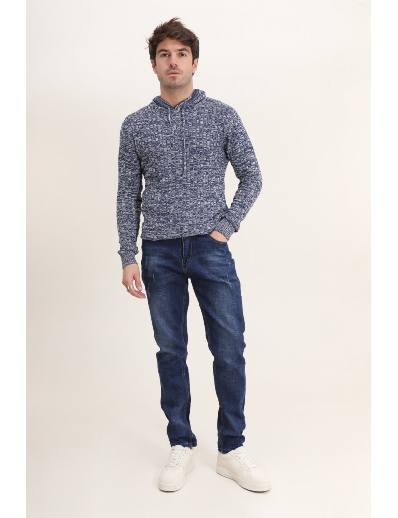 Pantalon jean délavé bleu pour homme