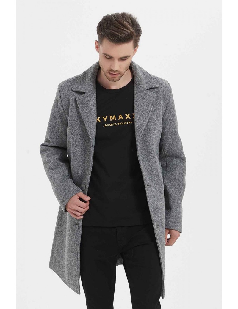 Manteaux col tailleur homme - gris clair