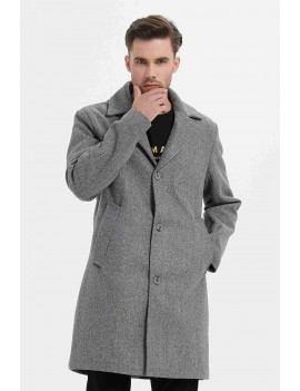 Manteaux col tailleur homme - gris clair