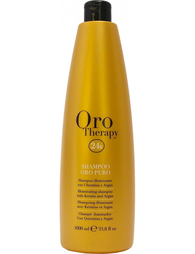 Fanola Shampooing illuminant à la Kératine et Argan-Shampoo Oro Puro Therapy