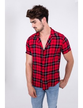 Chemise à carreaux manches coutes pour homme