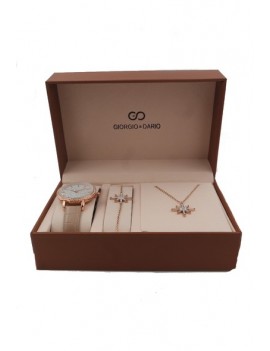 COFFRET MONTRE FEMME ET BIJOUX étoile (ACIER) cuivre