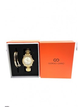 Coffret Montre Femme avec bracelet- Couleur Or