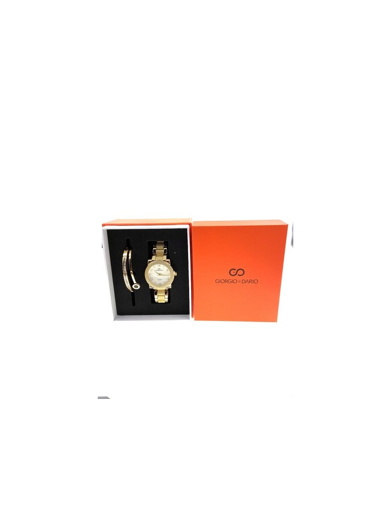 Coffret Montre Femme avec bracelet- Couleur Or