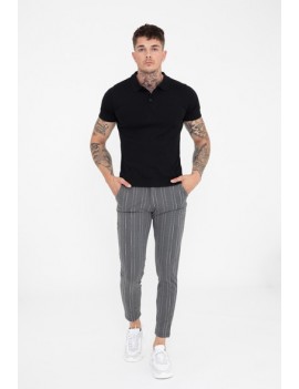 Pantalon a rayures gris coupe Ajustee pour homme