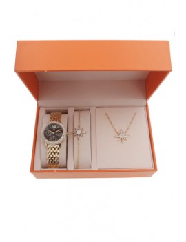 Coffret montre et bijoux étoile pour femme- dorée