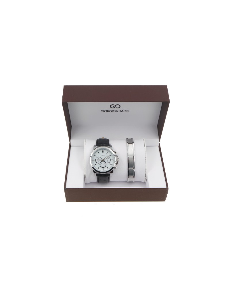 Coffret montre et bracelet homme-coh5 argent