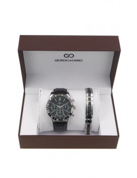Coffret montre et bracelet homme-coh3 argent