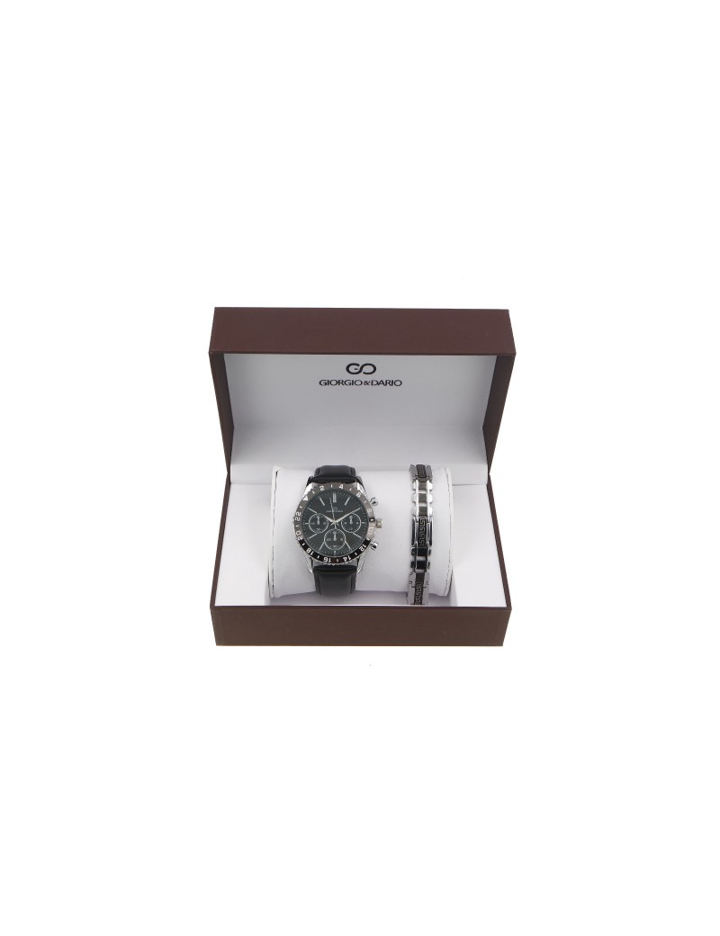 Coffret montre et bracelet homme-coh3 argent