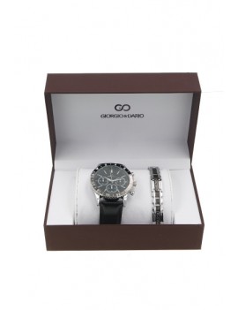 Coffret montre et bracelet homme-coh3 argent