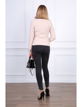 Veste Blazer pour femme- bi matière- beige