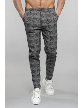 Pantalon carreaux gris Homme