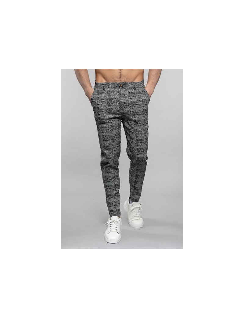 Pantalon carreaux gris Homme