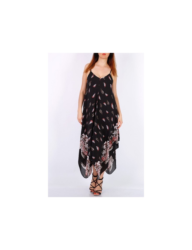 Robe Longue Asymétrique - Noir - Femme Grande Taille