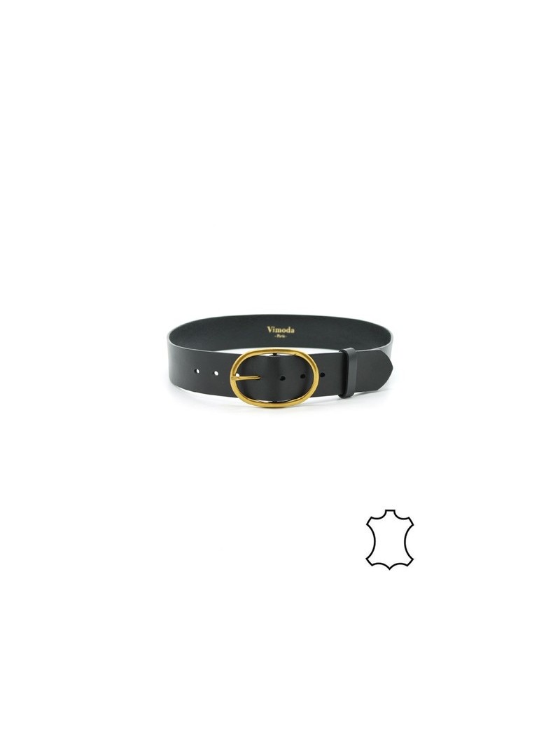 ceinture -femme-100% cuir couleur noir