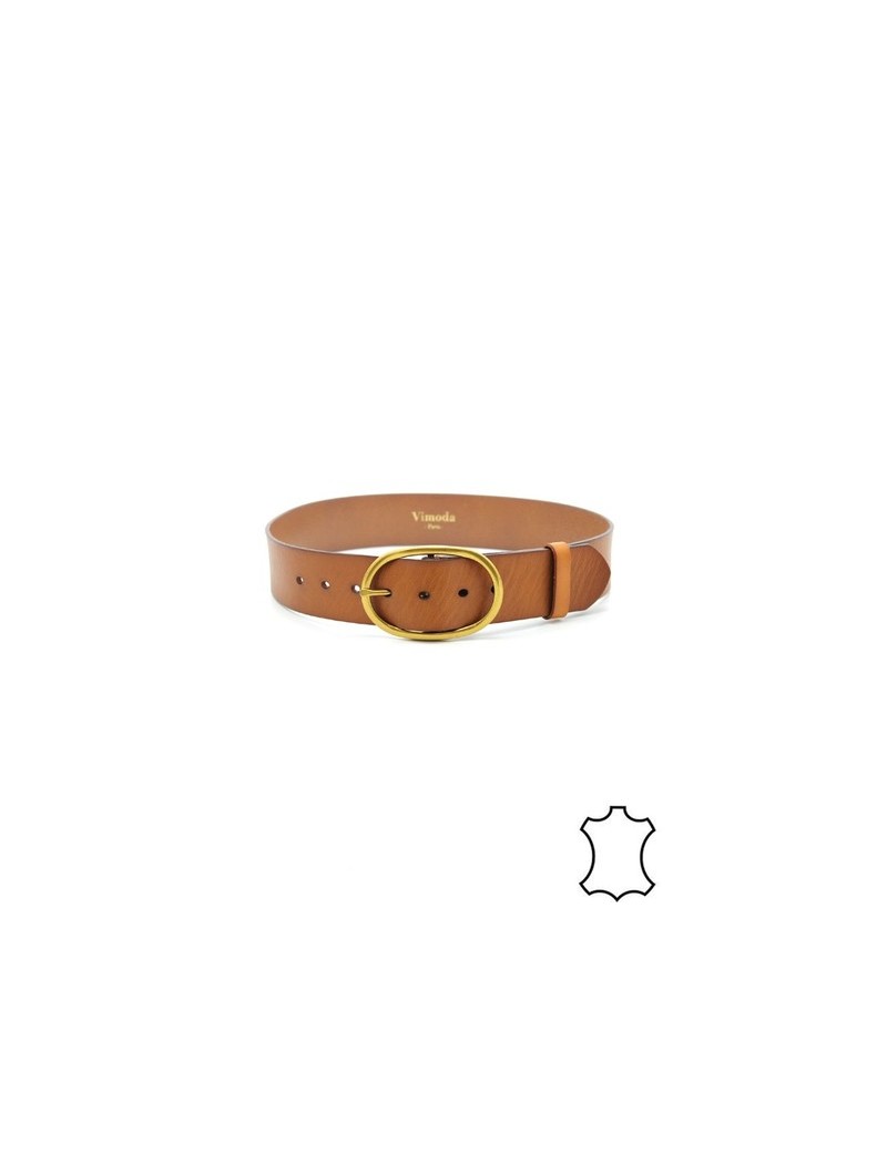 Ceinture -Femme-100% cuir couleur Camel