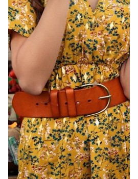 Ceinture -Femme-100% Cuir couleur Camel