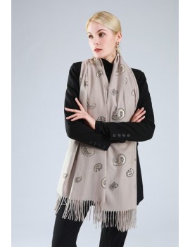 ÉCHARPE AVEC MOTIFS- BEIGE
