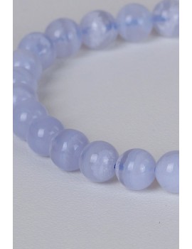 Bracelet pierre minérale-Calcadoine bleue