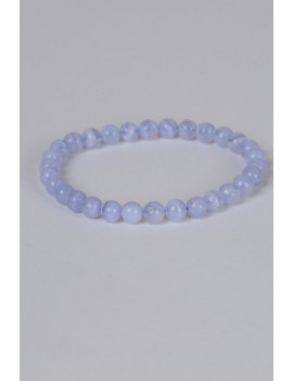 Bracelet pierre minérale-Calcadoine bleue