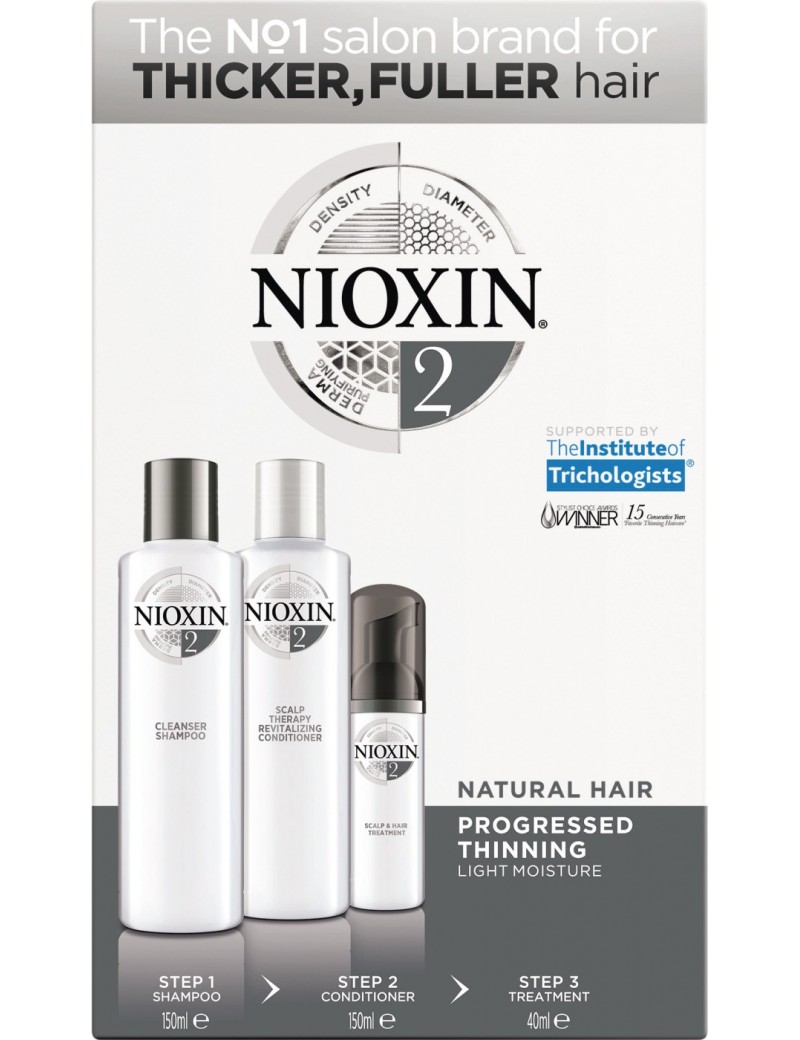 Kit Soin Nioxin N°2 Cheveux Naturels fins légèrement clairsemés