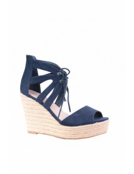 Sandales Talons Compensés pour femme - Anoushka Bleu marine