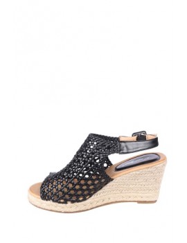 Sandales compensées femme, collection R & Be couleur noir