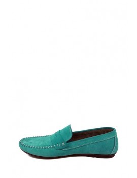 Chaussures Mocassins Cuir Pour Homme - Couleur Turquoise