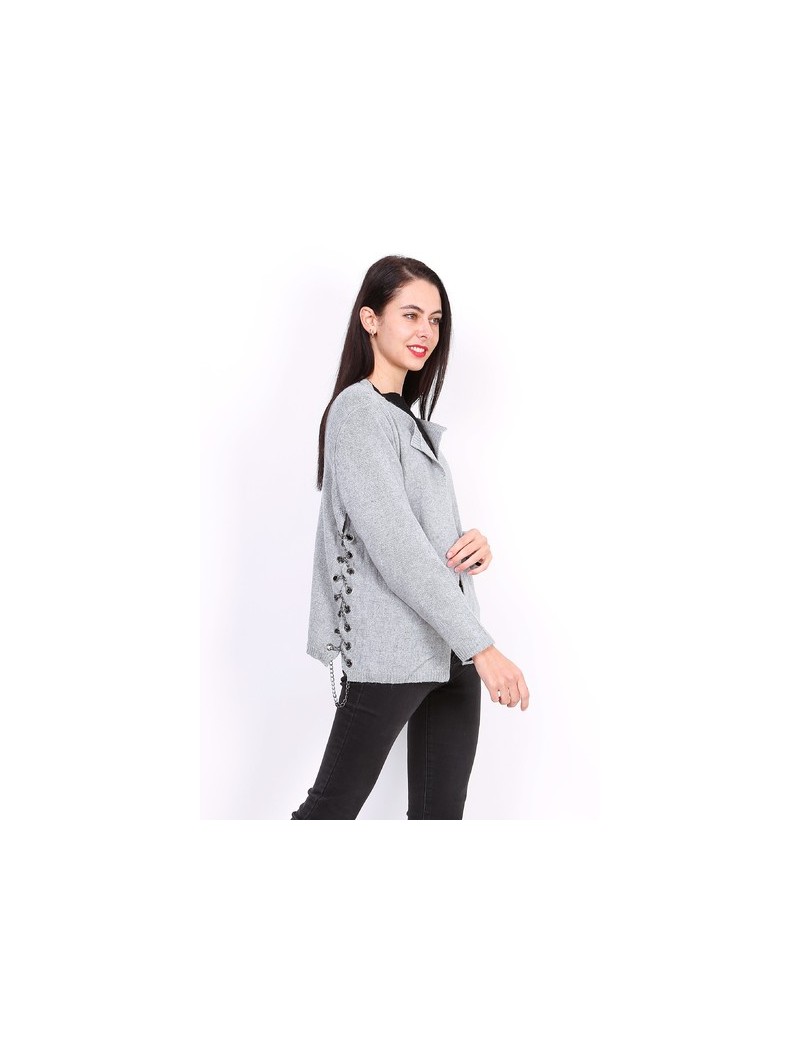 Gilet à chaines pour femme coloris noir et gris