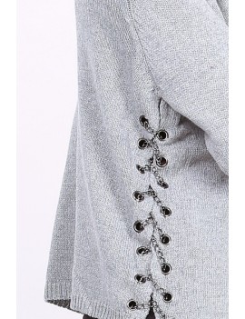 Gilet à chaines pour femme coloris noir et gris