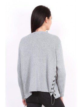 Gilet à chaines pour femme coloris noir et gris