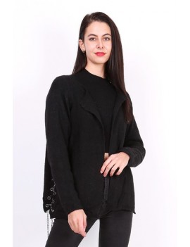 Gilet à chaines pour femme coloris noir et gris