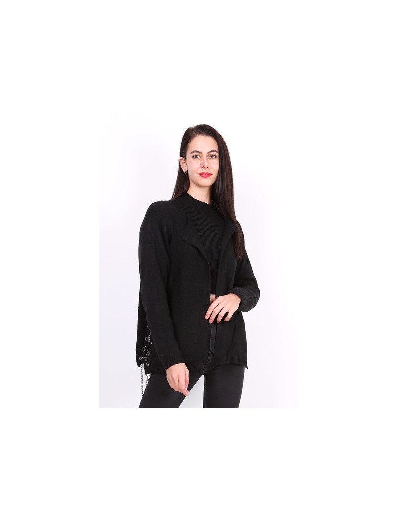 Gilet à chaines pour femme coloris noir et gris