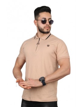 T-shirt polo homme beige